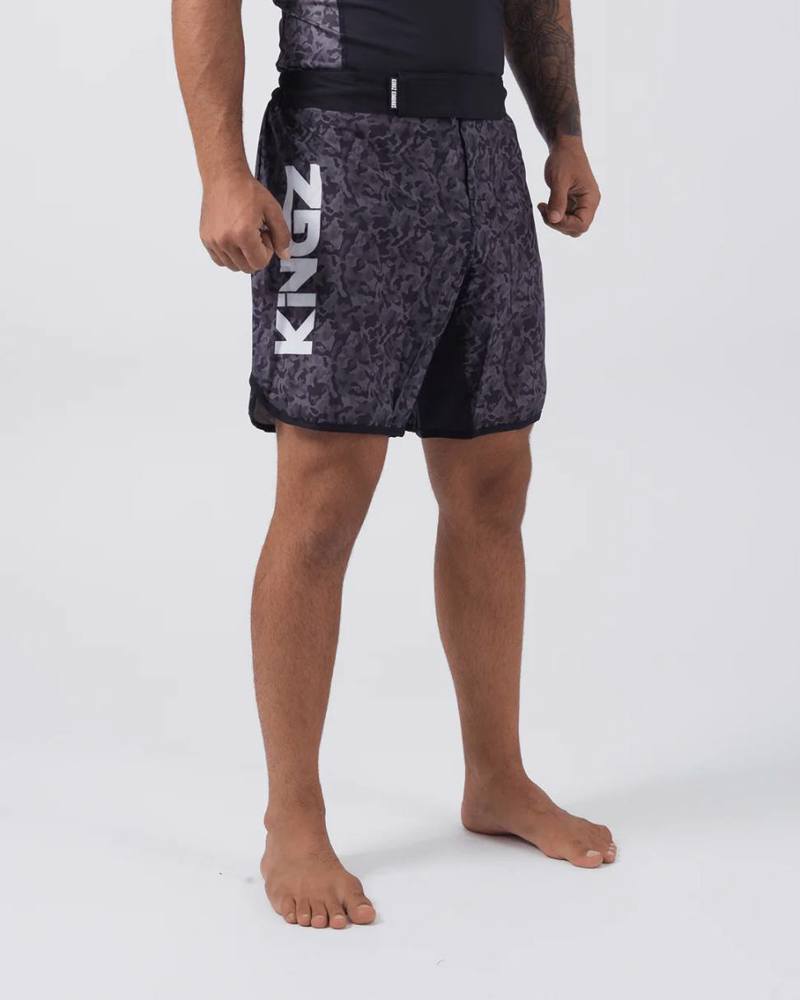 Kingz night camo grappling shorts -grey